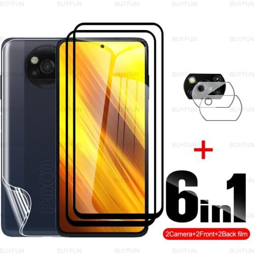 Camera Film For Poco X3 NFC Anti-scratch Black edge glass+Back Hydrogel Film for xiaomi pocophone poko x3 m3 pro f3 safety film