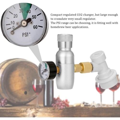 Homebrew Kegging Premium Regulated Compact CO2 Charger with Ball Lock Gas Disconnect 60/150 PSI Home Brewing Beer Drink Bar Tool