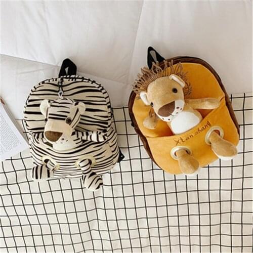 Childrens Schoolbag Autumn Boy Girl Cartoon Printing Plush Backpack Kindergarten Student Backpack Gift