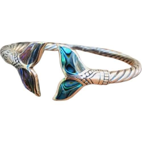 Silver Mermaid Tail SS Bangle Bracelet