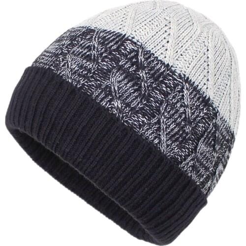Hat Men Winter Knit Beanie Acrylic Fleece Warm Autumn Skiing Outdoor Accessory For Teenagers