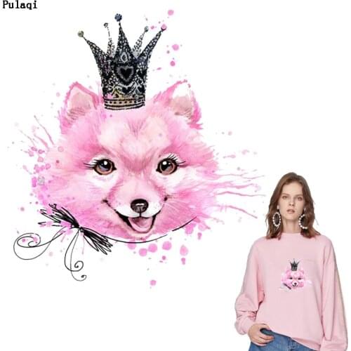 Pulaqi Cute Cartoon Girl Patches Iron on Transfer Heat Vinyl Transfer Patches for Clothes Thermal Ironing Stickers Applique DIY