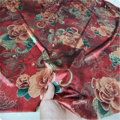 Stretch Printing Bronzing Gold Velvet Cheongsam Dress Garment Fabric