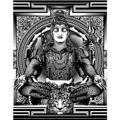 Needlework Diy Diamond Painting Cross Stitch Shiva Artwork Diamond Embroidery religion Full Round Rhinestone Home Decor Crafts