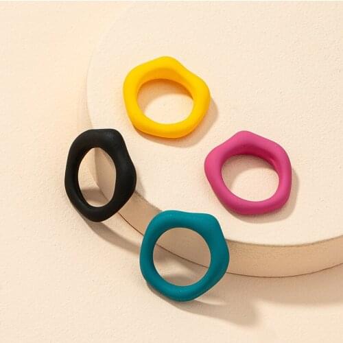 Geometric Fashion Ring Resin Acrylic Colorful Jewelry Women Thumb Accessories Travel Gifts for Girls 2021 New Korea Style Rings