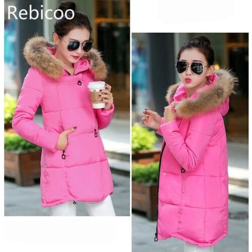 Women Fur Collar Coat Warm Thicken Jacket Woman Down Jacket Plus Size Pregnant Jacket Women Outerwear Maternity Clothes Winter