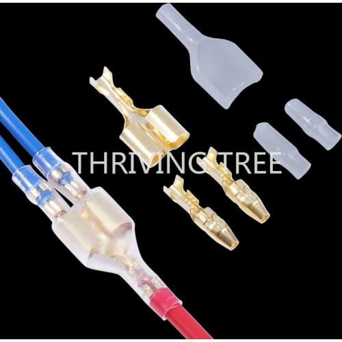 10/20/50sets 4.0 bullet terminal car electrical wire connector diameter 4mm Male + Female 1 : 2 Transparent sheath