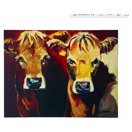 100% Hand Painted Abstract Animal Oil Painting Lovely Cow oil painting on Canvas Best Gift wall Art picture for Home Decorations