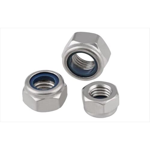 100PCS M3/M4/M5/ Nylon Lock nut,Locking nut,Self lock nut, 304/201/316 Stainless Steel Self Locking Hex Nuts