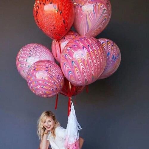 18inch Peacock Pattern Balloon Big Agate Latex Balloon Kids Birthday Inflatable Air Globos Wedding Party Supplies