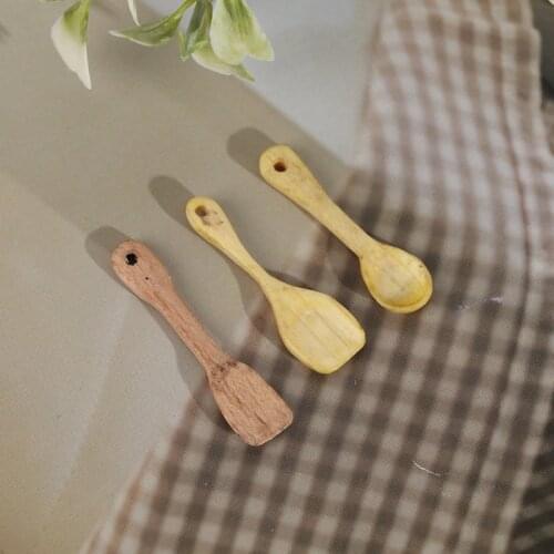 3Pcs/set 1:12 Dollhouse Mini Wood Shovel Soup Spoon Kitchen Tool Utensils For Dollhouse Decoration