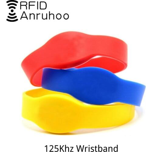 50PCS RFID Wristband EM/TK4100 Smart Chip Card 125Khz Waterproof Bracelet Badge Read-Only Access Control Tag