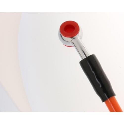 90cm 35" Universal Motorcycle Brake Hose Oil Pipe Braided Fitting Ends