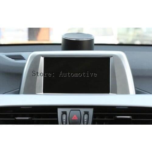 ABS Chrome Center Central Navigation Panel Frame Cover Trim Sticker For BMW X1 F48 2016 2017 Car Accessories