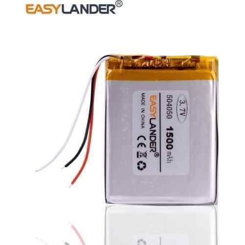 504050 3.7V 3 line 1500MAH polymer lithium battery for GPS mp3 mp4 cell phone navigator DVR Car treelogic TL-501 4Gb