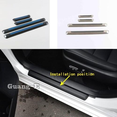 Car Sticks Ornament Pedal Door Scuff Plate Cover Outside External Threshold Trim Frame Parts For Lexus CT CT200h 2019 2020 2021