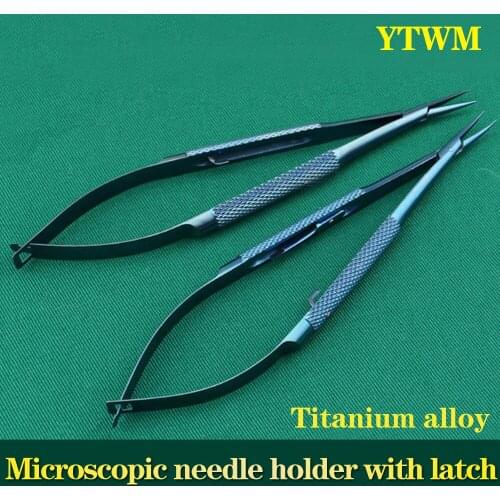 Titanium alloy surgical microlatch needle holder straight/elbow needle holder for double eyelid surgery