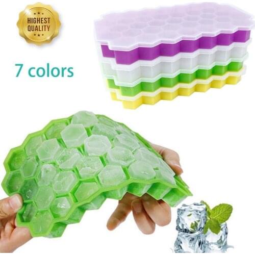 Ice Cube Maker Silicone Ice Mold Honeycomb Ice Cube Tray With Lid Magnum Silicone Mold Form Food Grade Mold For Whiskey Cocktail