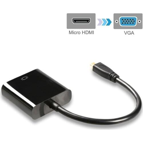 100pcs bundkle package Micro HDMI Male to VGA Female Video Converter Adapter Cable for PC TV DVD 100 pieces
