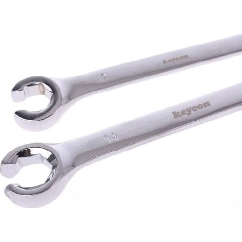 2Pcs 10x12mm 12x14mm Flare Nut Wrench Brake Pipe Spanner Set Six Point Socket Tools For Vehicle Repairing