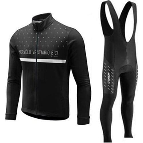 2018 Morvelo Spring Cycling jersey bib pants set long Autumn Road bike Bicycle clothing MTB mallot ropa ciclismo hombre