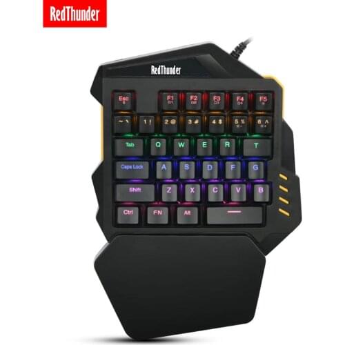 RedThunder One-Handed Mechanical Gaming Keyboard Cool Backlit Portable Mini Keypad Ergonomic Game Controller for PC Xbox Gamer