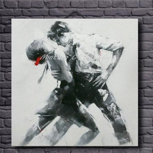 Mintura Art Abstract Figure Painting Passionate Dancers Hand Painted Dancers Oil Painting on Canvas for Home Decoration Unframed