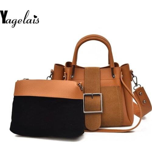Fashion Womens Handbags 2 Pcs/set Composite Bags Handbag Women Shoulder Bags Female Totes Large Capacity Womens Crossbody Bags