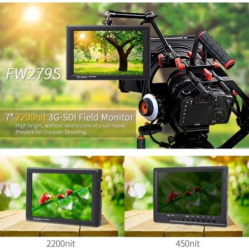 FEELWORLD FW279S 3G SDI 4K HDMI 1920X1200 7 Inch 2200nit Ultra Bright Daylight Viewable on Camera DSLR Field Monitor for Outdoor