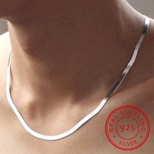 New arrival hot sell men jewelry snake chain 925 sterling silver men`s necklaces jewelry birthday gift drop shipping