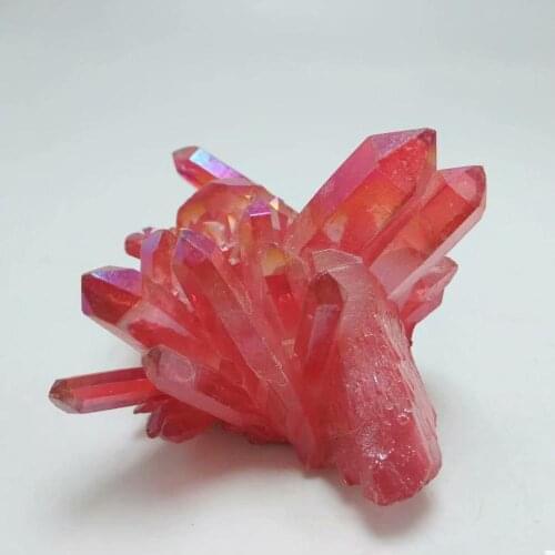 1pc60-80g Beautiful Red Aura Quartz Crystal Natural quartz Cluster specimen