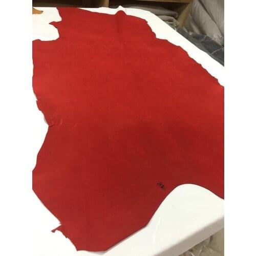 Red Genuine pig split skin leather shoes lining material sale by whole piece