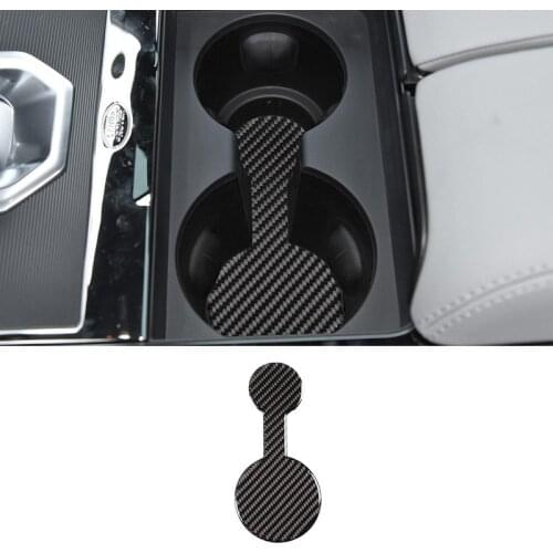 Real Carbon Fiber Car Central Console Cup Holder Pad Water Coaster For Land Rover Range Rover Evoque L551 2019 2020
