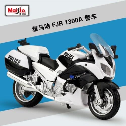 Maisto 1:18 Diecast FJR 1300A Police Motorbike White Blue Black Alloy Metal Motorcycle Road Racing Model