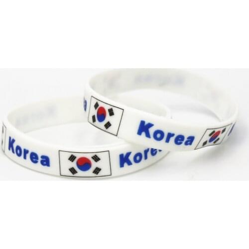 1PC South Korea Football Sports Silicone Wristband Soccer Fans National Flag Jack Rubber Bracelets&Bangles Gifts 2018 SH237