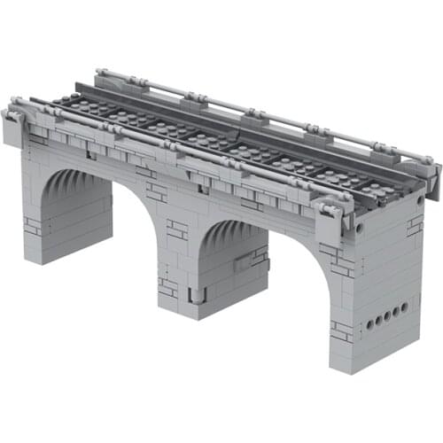 Train Track Arch Bridge Viaduct Trestle Traffic Road Street View Model Blocks DIY Educational Toy Assembling Bricks Child Gift
