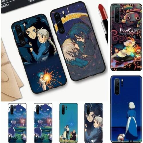 Studio Ghibli Howls Moving Castle Phone Case black For Huawei honor Mate mate P 10 9X 10i 20 30 40 y7 lite pro p smart 2019