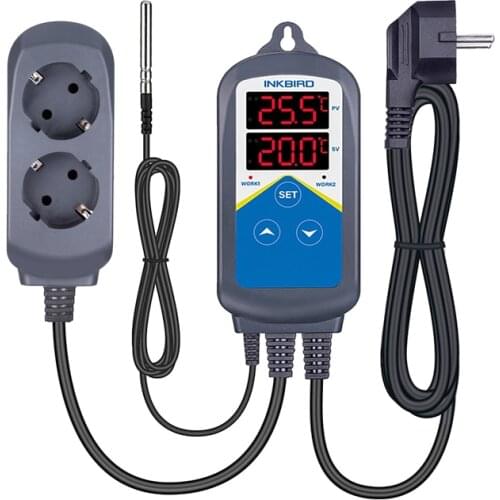 Inkbird Heating Thermoregulator with Timer for Breewing Planting Pre-wired Heater Automatic Temperature Controller ITC-306T
