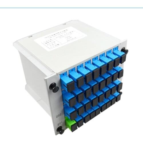 High quality FTTH SC UPC 1x2 Cassette type PLC fiber Optic Splitter SC Fiber Splitter Distribution Box with SC UPC Connector