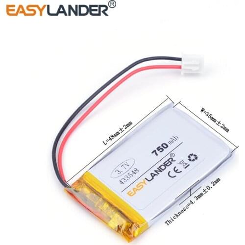 XHR-2P 2.54 750mAh 3.7V polymer battery 433548 student computer story machine scan code