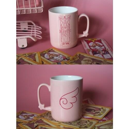 Japan Cartoon Anime Card Captor SAKURA Mugs Pink Ceramic Coffee Milk Tea Cup + Lid Mug Friend Present Without Spoon Presentation