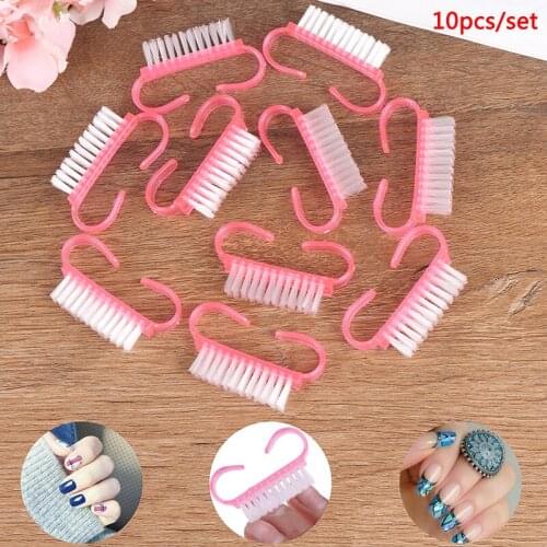 New 10Pcs Nail Cleaning Clean Brush Tool File Manicure Pedicure Soft Remove Dust Small Angle Clear Tools Sets