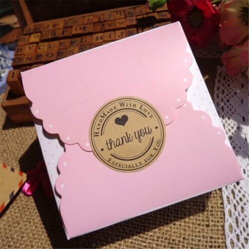 120pcs Kraft Paper Gift Packing Sealing Label Stickers With Thank You Love Letter DIY Hand Made Self Adhesive Tags