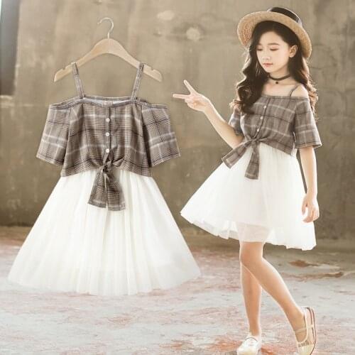 2021 Summer Teenager Baby Kids Girl Flower Clothes Evening Dress Tulle Flower Princess Dress 4 5 6 7 8 9 10 11 12 Years