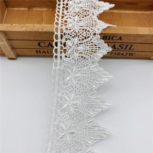 28yards Vintage Embroidered Lace Edge Trim Ribbon Wedding Applique DIY Sewing Craft 6.5 CM wide