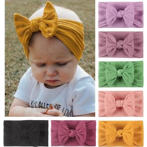 Baby Boy Girl Bow Hair Band Childrens Seamless Super Soft Nylon Headbands Cute Princess Kids Headwear Hair Accessories New