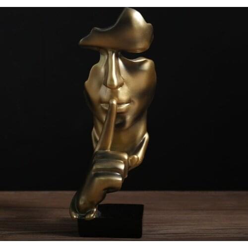 Silence is gold figure Abstract handicraft decoration living room TV cabinet wine cabinet home resin handicraft soft decoration