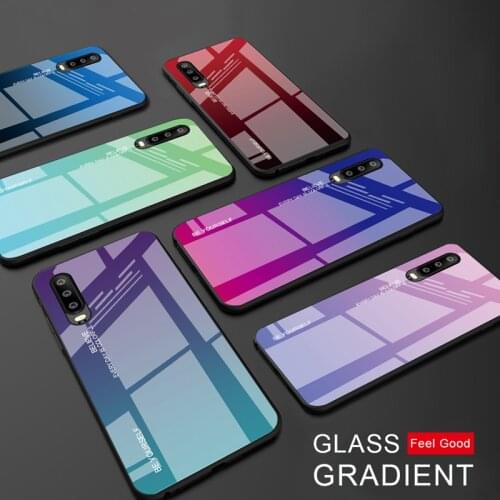 CYTANH Tempered Glass Case For Huawei P30 P20 Mate 20 Pro Lite Gradient Cover For Huawei Nova 4e 4 3e 3 Honor 20i Phone Coque