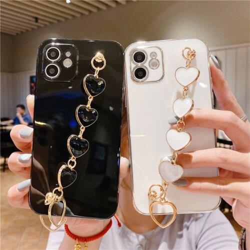 Luxury Plating Love Bracelet Anti-fall Case for Xiaomi Mi9T Pro Redmi 9 9T 9A Redmi Note 8 pro 9T Mi Mix4 Sexy Cover Capa Black