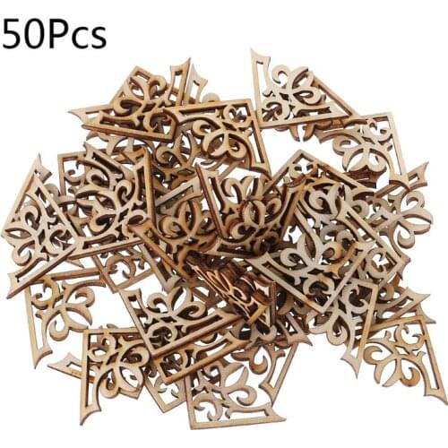 50pcs Laser Cut Wood Embellishment Wooden Shape Craft Wedding Decor DIY craft